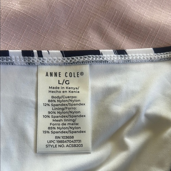 Anne Cole Dark blue and White Patterned Swim Bra - Picture 6 of 15